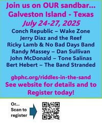 "Riddles in the Sand" - A Trop Rock Weekend Event