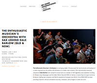 The Enthusiastic Musician’s Orchestra with sax legend Dale Barlow