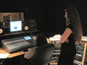 Listening to recorded tracks photo credit: Peter Butler
