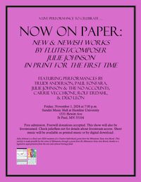 Now on Paper: New & Newish Works by Flutist/Composer Julie Johnson in Print for the First Time!