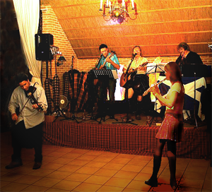 Bob with Celtic Crazy Clan band in Netherlands

