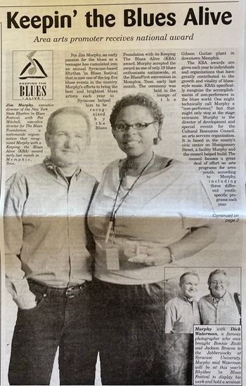 My award for Keeping the Blues Alive from the Blues Foundation in Memphis, TN.

