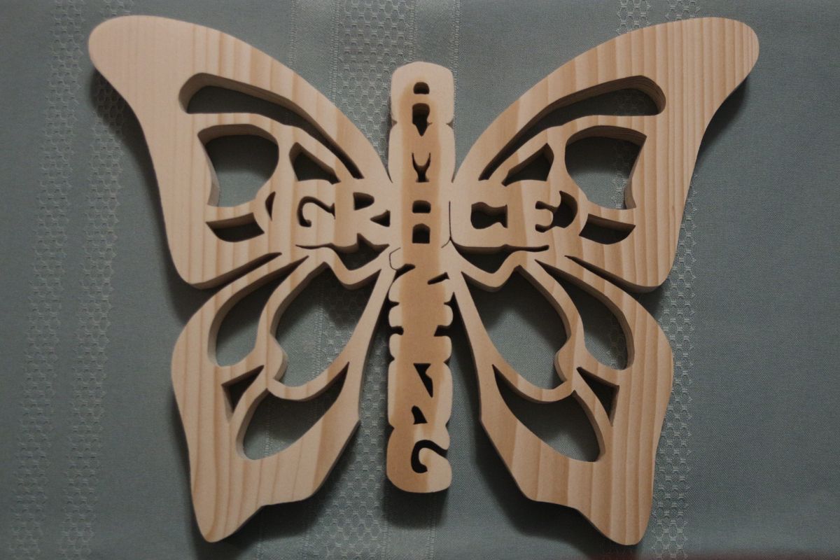 Amazing Grace Butterfly Scrollsaw Trivet