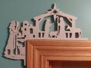 Decorative Scrollsaw Door Corner Nativity Shepherds