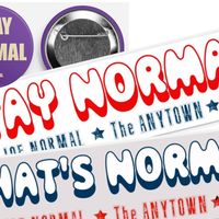 STAY NORMAL Package - Button + 2 Large Bumper Stickers