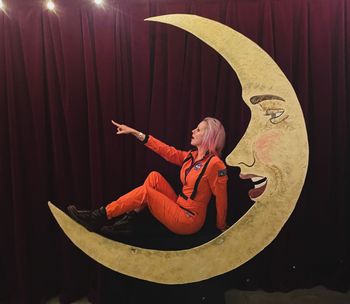 Meghan on the Moon at the Coney Island Shooting Gallery Arts Annex.  BKLYN. Photo by Damian Eckstein.
