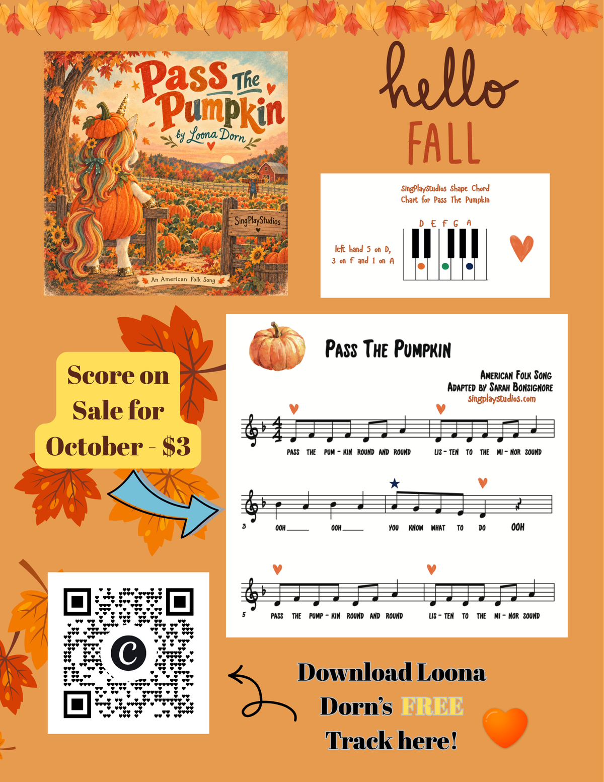 Pass The Pumpkin - Score and chord chart