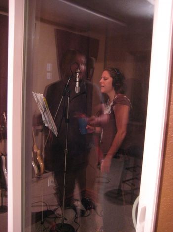 Mary Caton Lingold in the booth
