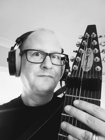 Mark Gatland Chapman Stick selfie - when keeping 5 strings in tune isn't enough of a challenge...
