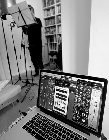 Vocal recording. Photo by Mark Gatland.
