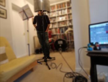 Malcolm singing. We really should record somewhere a bit less blurry. Photo by Mark Gatland.
