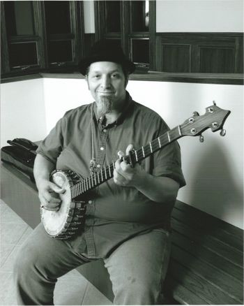ME, with, well... Yes, with Pete Seeger's banjo, Hyde Park, NY. Touching history.
