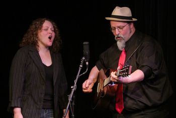 Rosanne Raneri and ME, Steamer No. 10 Theatre, Albany NY VOG. It's an acronym. It means Voice of God. It's spelled Rosanne.
