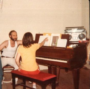 Terry working on music composed for "As You LIke It",  Charles Town, WV Old Opera House

