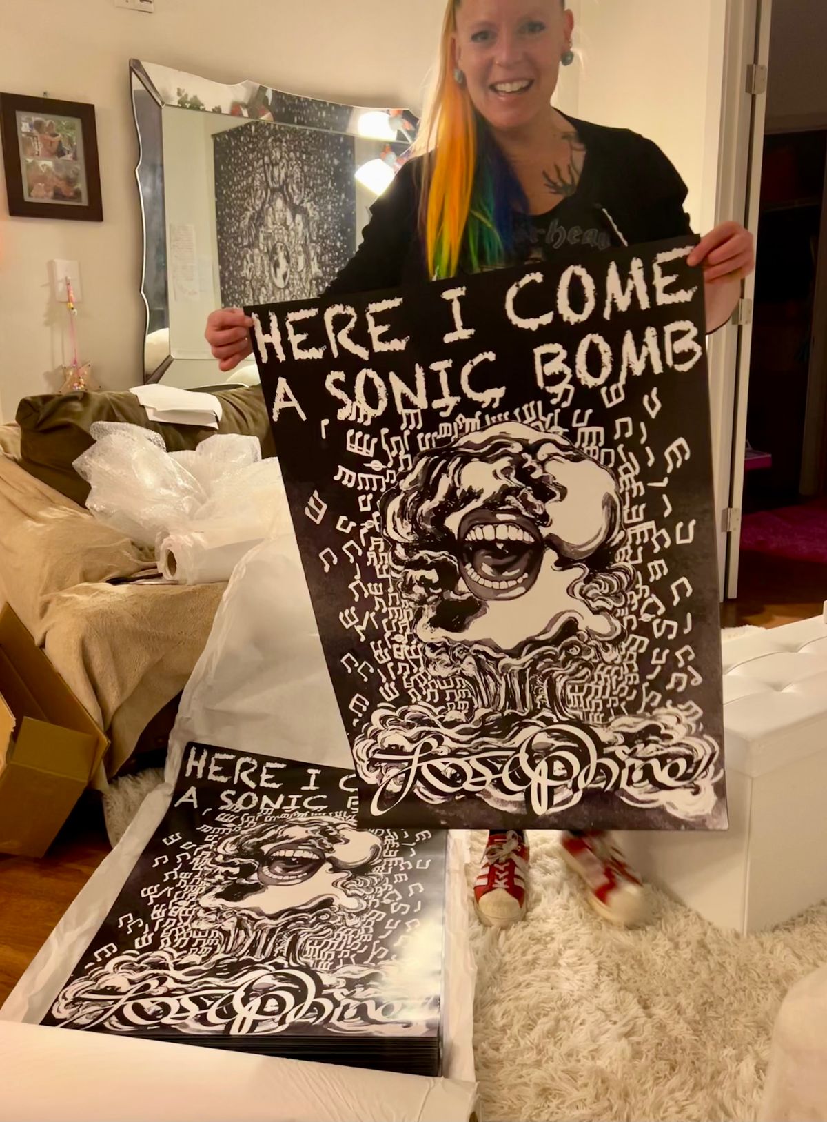 Sonic Bomb Poster - (Black n White)