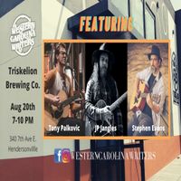 Western Carolina Writers at Triskelion Brewing Co.  feat. Stephen Evans, JP Jangles, and Tony Palkovic.
