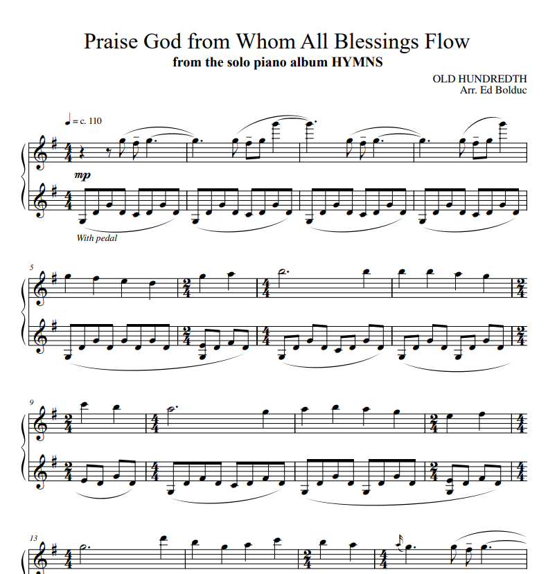 Praise God from Whom All Blessings Flow