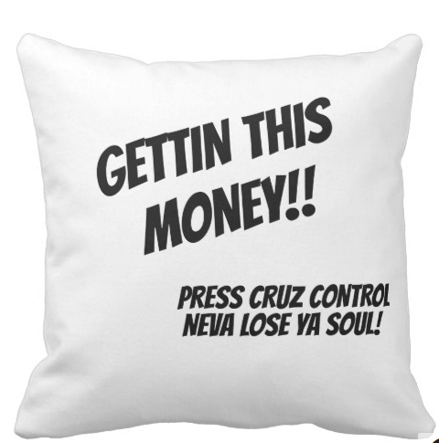GETTIN THIS MONEY (GC) BLACK WHITE THROW PILLOW