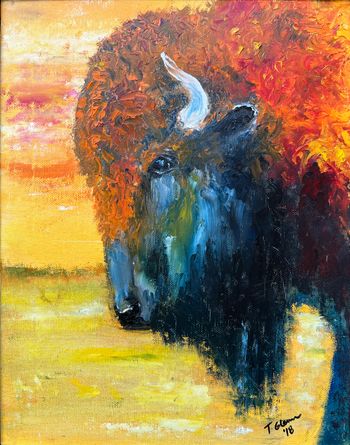 "Sunset Buffalo" - original SOLD, prints available in art store
