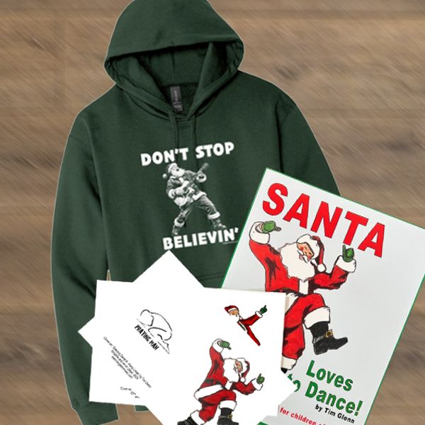 COZY CHRISTMAS BUNDLE! (Hoodie, Coloring Book, and Dancing Santas Greeting Cards)