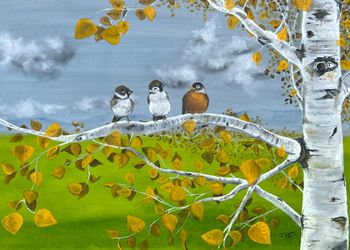 "Meeting the New Neighbor" - original SOLD, prints available in art store
