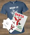 CHRISTMAS FUN BUNDLE! (Christmas t-shirt, Coloring Book, and six Dancing Santa Greeting Cards)