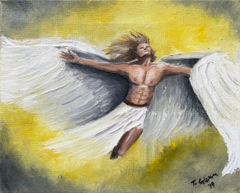 "Angel in Worship" - original SOLD, prints available in art store
