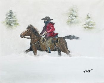 "Rider in the Storm" - original SOLD, prints available in art store
