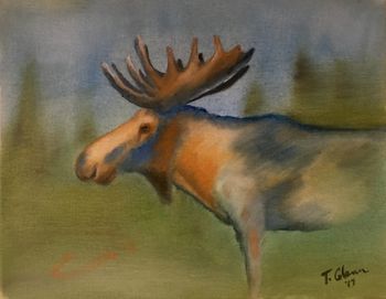 "Abstract Moose" - original SOLD, prints available in art store
