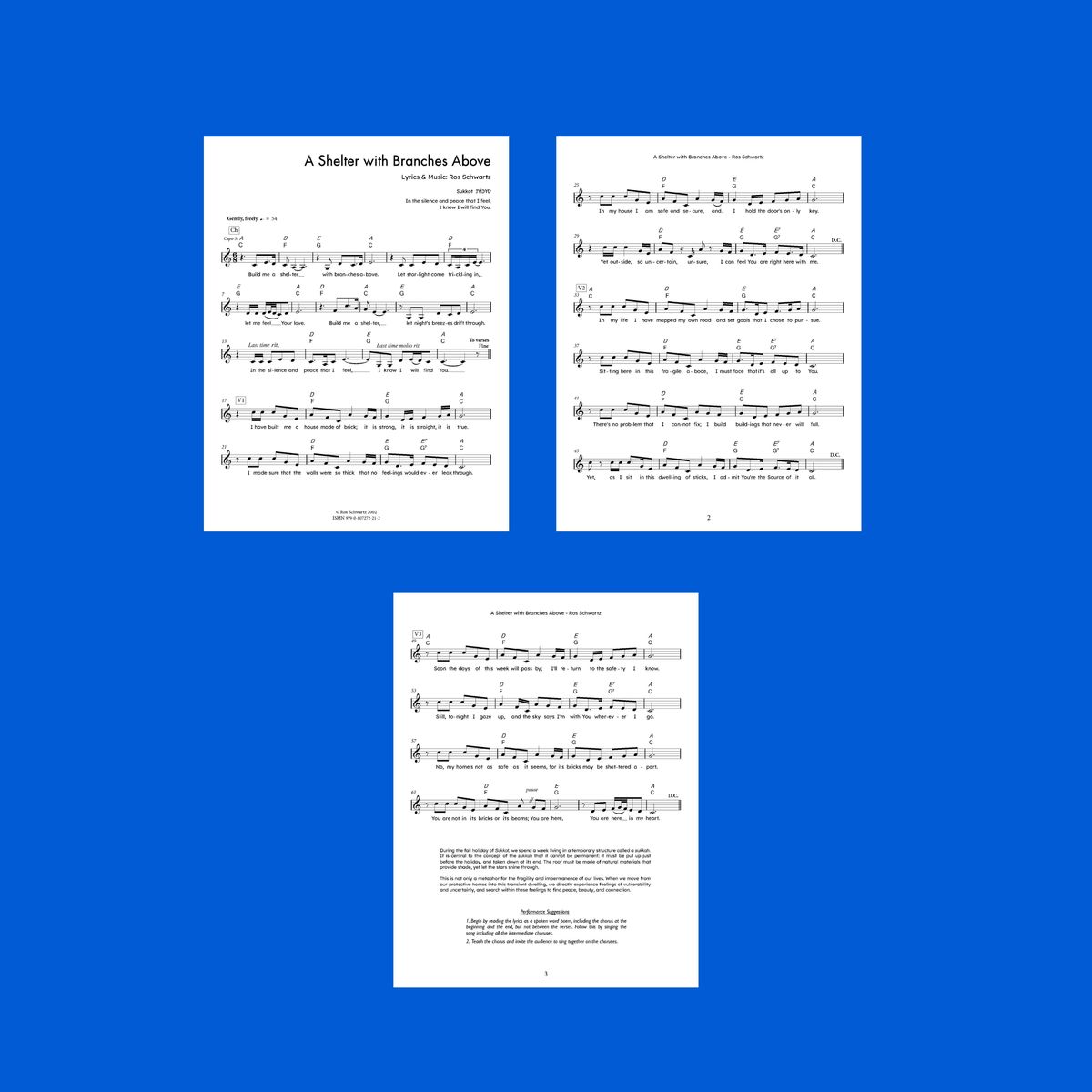 A SHELTER WITH BRANCHES ABOVE - Sheet Music