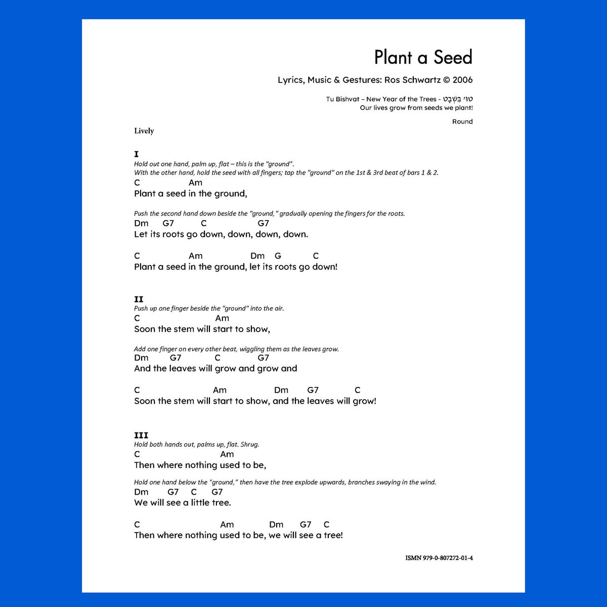 Plant a Seed - Lyric Sheet with chords