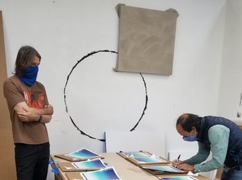 Limited Edition Prints "Step Into Liquid" signing with Shingo Francis
