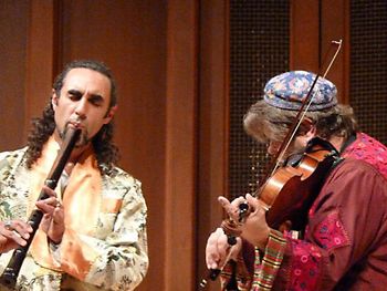 Emiliano on the Japanese "shakuhachi" flute Shakuhachi and Viola duet with Ray Tischer at The Music Academy, Montecito, California. 2012
