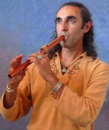 Emiliano Campobello Player of Indigenous flutes, Santa Barbara, California.
