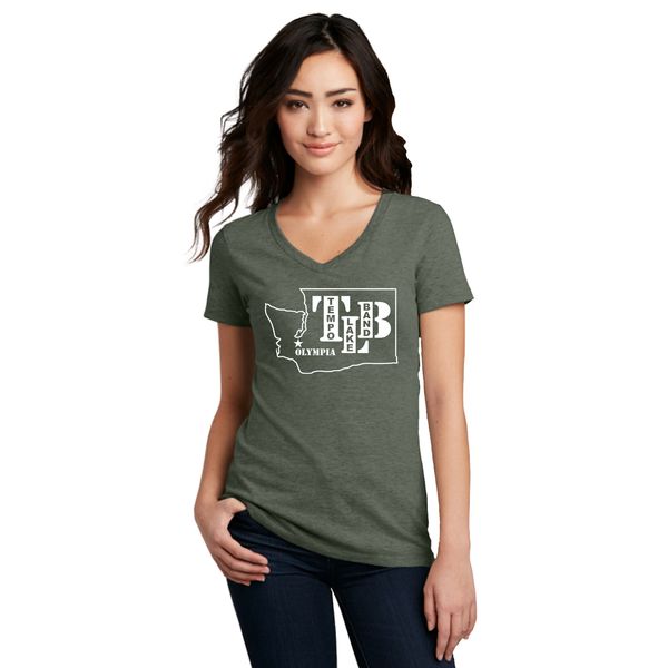 TLB "Oly WA Stencil" Soft V - Heathered Green