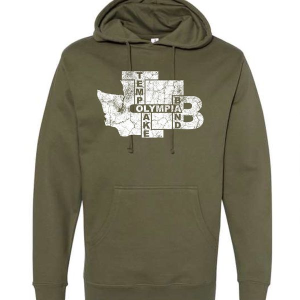 TLB "Olympia WA Wordplay" Hoodie - Olive Green