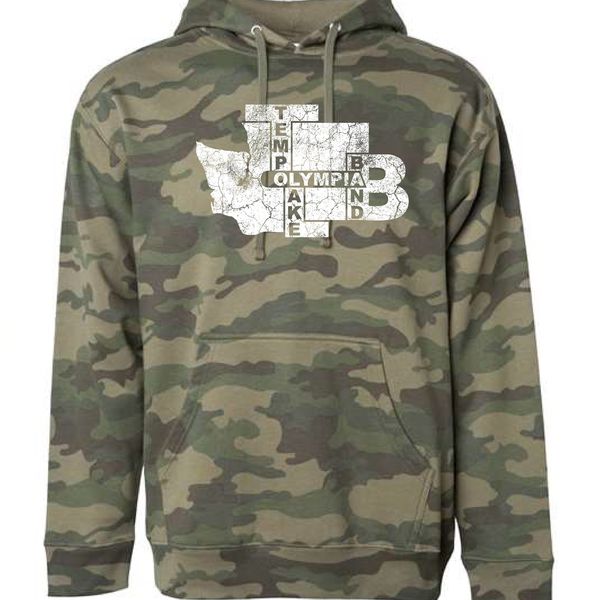 TLB "Olympia WA Wordplay" Hoodie - Camo Green