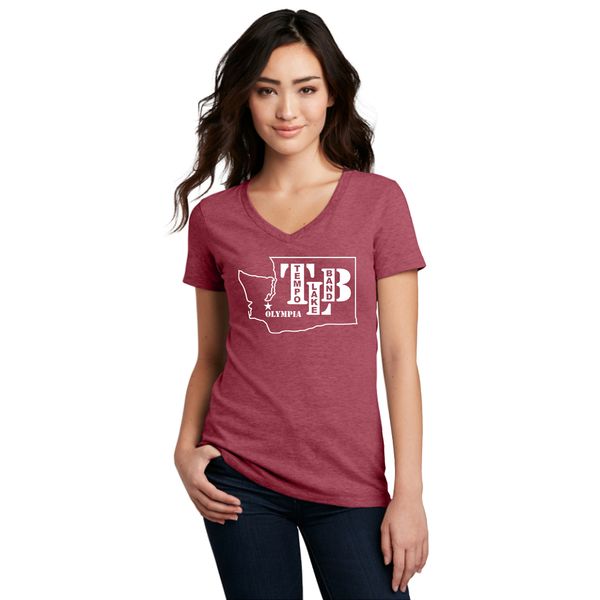 TLB "Oly WA Stencil" Soft V - Heathered Red