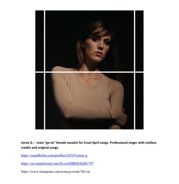 Image of Jenny G on Cruel April website