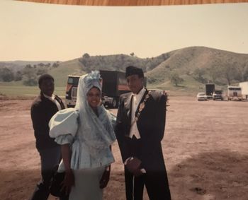On movie set with Arsenio Hall Coming To America
