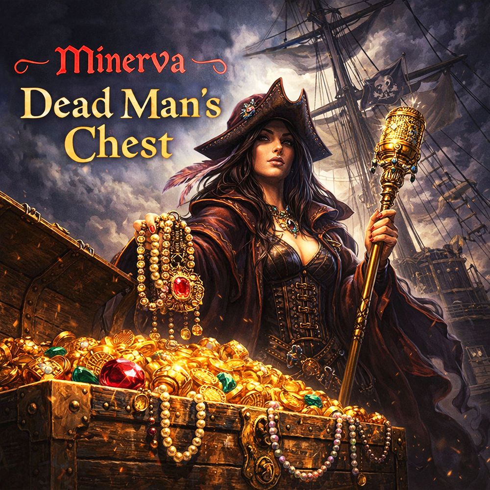 Minerva, pirate music, pirates of the Caribbean, crypticon.com, drinking music, rum, retro music, hot new single, Suno, AI singer, creative music, classical, vintage, old world music, pirates