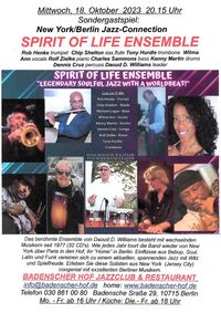 Spirit of Life Ensemble  Live at JAZZclub Badenscher Hof