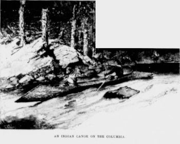 An Indian Canoe On The Columbia
