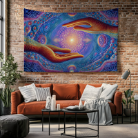 Eternal Exchange Techno-Shamanic Wall Tapestry | Sacred Geometry, Healing Art