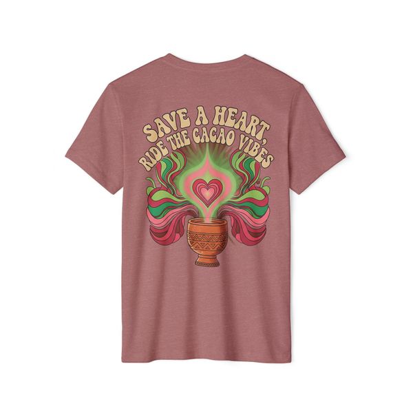 Sacred Divine Feminine T-Shirt | Cacao for Ceremony Tee | Heart Chakra Apparel | Spiritual Gamer Clothing