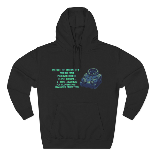 Cloak of Obscurity Pullover Hoodie | RPG IRL Gaming Apparel | Pixel Art Stealth Hoodie | Origins of Orion Loot