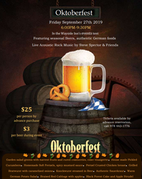 SOLD OUT - 2019 Annual Oktoberfest Dinner Party & Acoustic Show