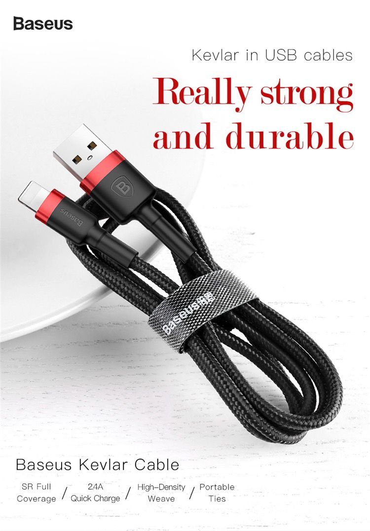 Durable 6ft Zinc Alloy/TPE/ High Density Braided Wire Iphone Cable