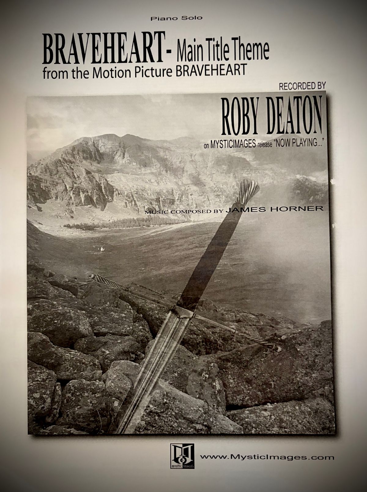 Roby Deaton's BRAVEHEART THEME solo piano (Price includes S&H)