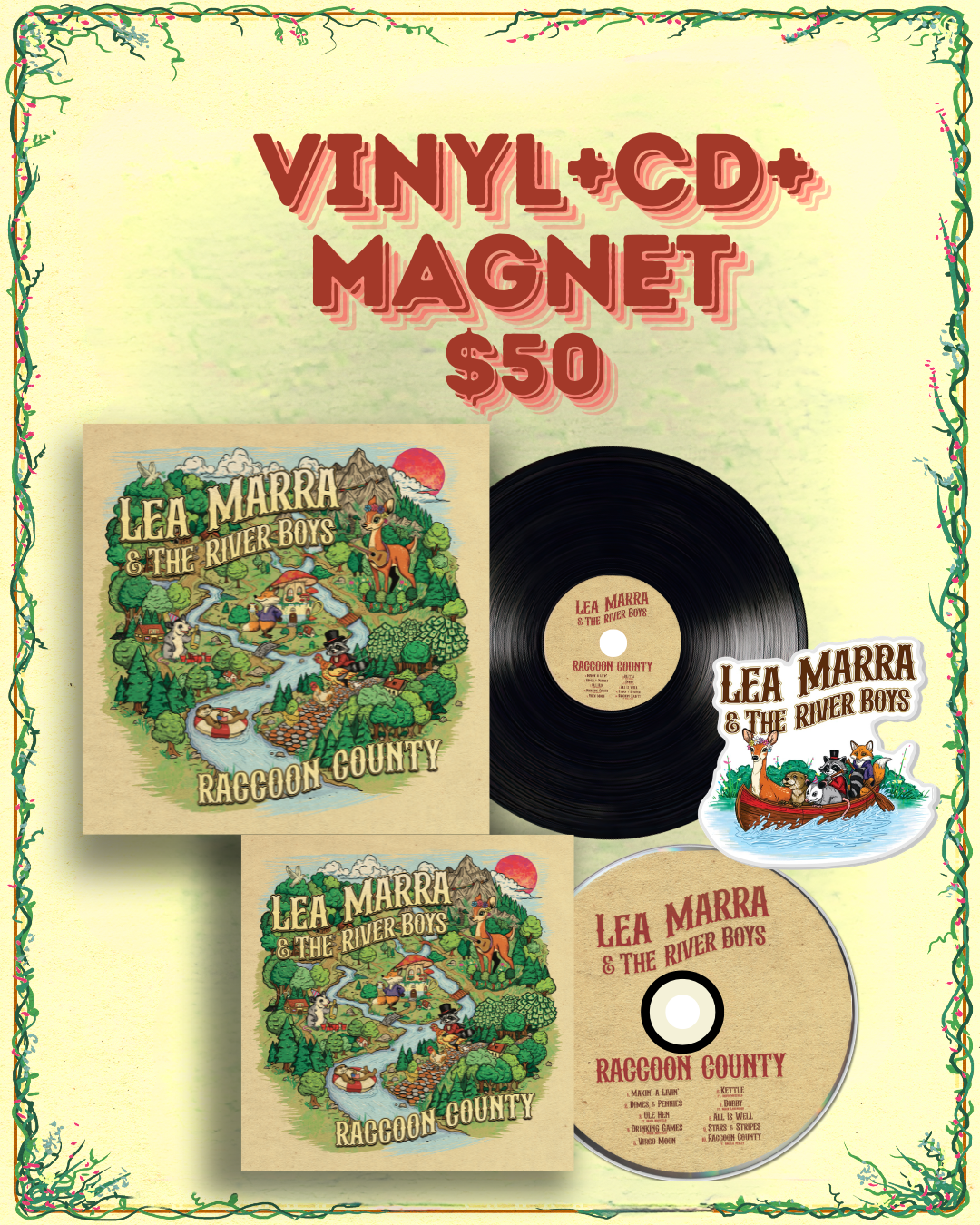 Raccoon County Package (vinyl, cd, and limited edition magnet)